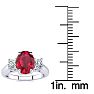 1 3/4 Carat Oval Shape Ruby and Two Diamond Ring In 14 Karat White Gold Image-5