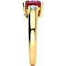 1 3/4 Carat Oval Shape Ruby and Two Diamond Ring In 14 Karat Yellow Gold Image-4