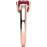 1 3/4 Carat Oval Shape Ruby and Two Diamond Ring In 14 Karat Rose Gold Image-4