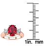 1 3/4 Carat Oval Shape Ruby and Two Diamond Ring In 14 Karat Rose Gold Image-5