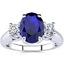 Beautiful Blue Sapphire and Diamond Ring In 14 Karat White Gold Image-1