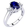 Beautiful Blue Sapphire and Diamond Ring In 14 Karat White Gold Image-2