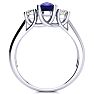 Beautiful Blue Sapphire and Diamond Ring In 14 Karat White Gold Image-3