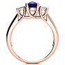 1 3/4 Carat Oval Shape Sapphire and Two Diamond Ring In 14 Karat Rose Gold Image-3
