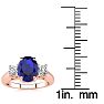 1 3/4 Carat Oval Shape Sapphire and Two Diamond Ring In 14 Karat Rose Gold Image-5