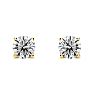 1 Carat Diamond Stud Earrings In 14 Karat Yellow Gold Image-2