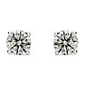 1 1/2 Carat Diamond Stud Earrings In 14 Karat White Gold. Genuine Natural Earth Mined Untreated Diamonds! Image-2