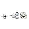 2 Carat Natural Diamond Stud Earrings In 14 Karat White Gold. Very Shiny And Gorgeous. Upgraded Quality For 2023! Image-1