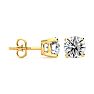 3 Carat Diamond Stud Earrings In 14 Karat Yellow Gold Image-1