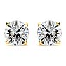3 Carat Diamond Stud Earrings In 14 Karat Yellow Gold Image-2
