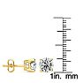 3 Carat Diamond Stud Earrings In 14 Karat Yellow Gold Image-4