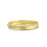 18 Karat Yellow Gold 11.0mm Hammered Finish Bracelet with Diamonds Image-1