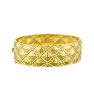 18 Karat Yellow Gold 22.0mm Patterned Bracelet With Hammered Finish & Diamond Accents Image-1
