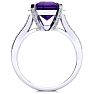 4 Carat Amethyst and Halo Diamond Ring In 14 Karat White Gold Image-3