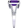 4 Carat Amethyst and Halo Diamond Ring In 14 Karat White Gold Image-4