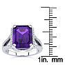 4 Carat Amethyst and Halo Diamond Ring In 14 Karat White Gold Image-5