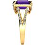4 Carat Amethyst and Halo Diamond Ring In 14 Karat Yellow Gold
 Image-4
