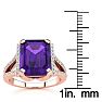 3 1/2 Carat Amethyst and Halo Diamond Ring In 14 Karat Rose Gold

 Image-5