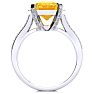 4 Carat Citrine and Halo Diamond Ring In 14 Karat White Gold Image-3