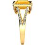 4 Carat Citrine and Halo Diamond Ring In 14 Karat Yellow Gold Image-4