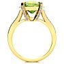 4 Carat Peridot and Halo Diamond Ring In 14 Karat Yellow Gold
 Image-3