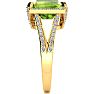 4 Carat Peridot and Halo Diamond Ring In 14 Karat Yellow Gold
 Image-4