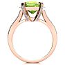 4 Carat Peridot and Halo Diamond Ring In 14 Karat Rose Gold
 Image-3