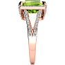 4 Carat Peridot and Halo Diamond Ring In 14 Karat Rose Gold
 Image-4