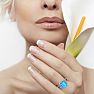 4 Carat Blue Topaz and Halo Diamond Ring In 14 Karat White Gold
 Image-6