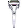 4 Carat Octoagon Shape Mystic Topaz Ring With Diamonds In 14 Karat White Gold Image-4