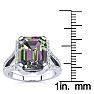 4 Carat Octoagon Shape Mystic Topaz Ring With Diamonds In 14 Karat White Gold Image-5