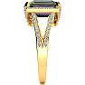 4 Carat Octoagon Shape Mystic Topaz Ring With Diamonds In 14 Karat Yellow Gold Image-4