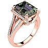 4 Carat Octoagon Shape Mystic Topaz Ring With Diamonds In 14 Karat Rose Gold Image-2