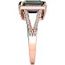 4 Carat Octoagon Shape Mystic Topaz Ring With Diamonds In 14 Karat Rose Gold Image-4
