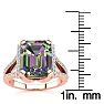 4 Carat Octoagon Shape Mystic Topaz Ring With Diamonds In 14 Karat Rose Gold Image-5