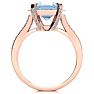 Aquamarine Ring: Aquamarine Jewelry: 4 Carat Aquamarine and Halo Diamond Ring In 14 Karat Rose Gold
 Image-3