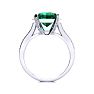 4 Carat Emerald and Halo Diamond Ring In 14 Karat White Gold
 Image-4