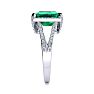 4 Carat Emerald and Halo Diamond Ring In 14 Karat White Gold
 Image-5