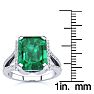4 Carat Emerald and Halo Diamond Ring In 14 Karat White Gold
 Image-6