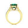 3 1/2 Carat Emerald and Halo Diamond Ring In 14 Karat Yellow Gold
 Image-4
