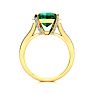 4 Carat Emerald and Halo Diamond Ring In 14 Karat Yellow Gold
 Image-4