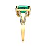 3 1/2 Carat Emerald and Halo Diamond Ring In 14 Karat Yellow Gold
 Image-5