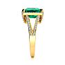4 Carat Emerald and Halo Diamond Ring In 14 Karat Yellow Gold
 Image-5