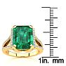 3 1/2 Carat Emerald and Halo Diamond Ring In 14 Karat Yellow Gold
 Image-6