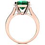 4 Carat Emerald and Halo Diamond Ring In 14 Karat Rose Gold
 Image-3