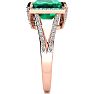 4 Carat Emerald and Halo Diamond Ring In 14 Karat Rose Gold
 Image-4