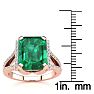 4 Carat Emerald and Halo Diamond Ring In 14 Karat Rose Gold
 Image-5