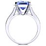 4 Carat Tanzanite and Halo Diamond Ring In 14 Karat White Gold
 Image-3