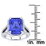 4 Carat Tanzanite and Halo Diamond Ring In 14 Karat White Gold
 Image-5