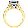 4 Carat Tanzanite and Halo Diamond Ring In 14 Karat Yellow Gold
 Image-3